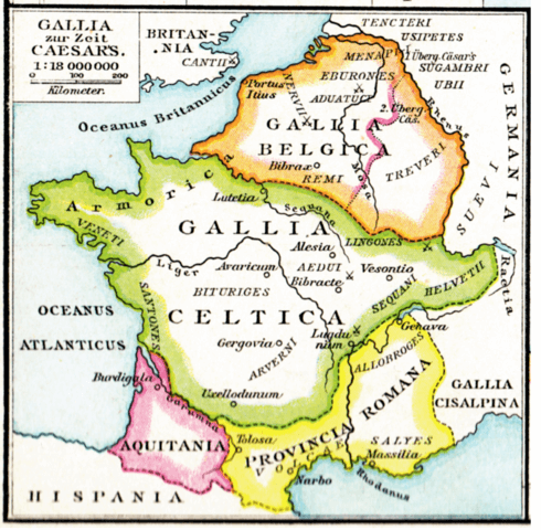 carte de la Gaule à l’époque de César
